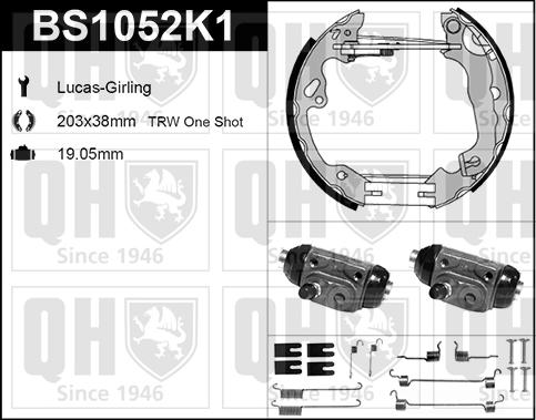 Quinton Hazell BS1052K1 - Bremžu loku komplekts autospares.lv