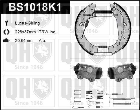 Quinton Hazell BS1018K1 - Bremžu loku komplekts www.autospares.lv