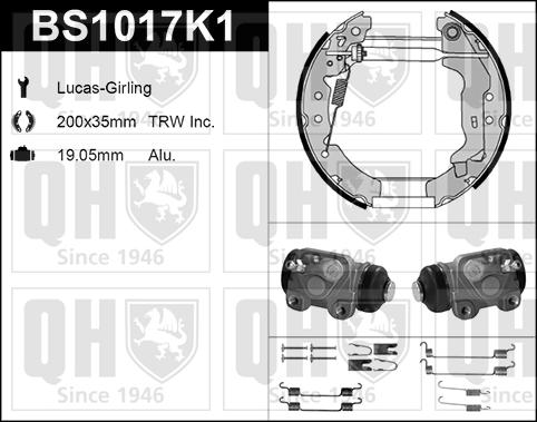 Quinton Hazell BS1017K1 - Bremžu loku komplekts www.autospares.lv