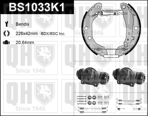 Quinton Hazell BS1033K1 - Bremžu loku komplekts www.autospares.lv