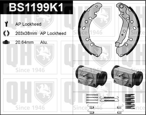 Quinton Hazell BS1199K1 - Bremžu loku komplekts www.autospares.lv