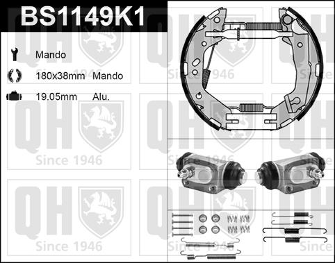 Quinton Hazell BS1149K1 - Bremžu loku komplekts www.autospares.lv