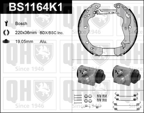 Quinton Hazell BS1164K1 - Bremžu loku komplekts www.autospares.lv