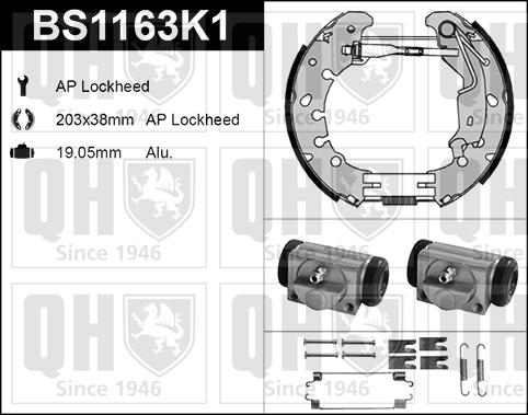 Quinton Hazell BS1163K1 - Bremžu loku komplekts www.autospares.lv