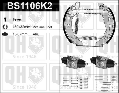 Quinton Hazell BS1106K2 - Bremžu loku komplekts www.autospares.lv