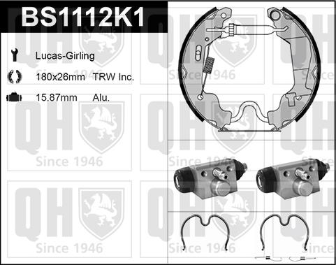 Quinton Hazell BS1112K1 - Bremžu loku komplekts www.autospares.lv