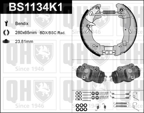 Quinton Hazell BS1134K1 - Bremžu loku komplekts autospares.lv