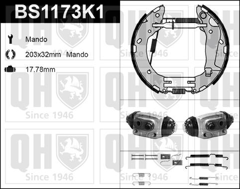 Quinton Hazell BS1173K1 - Bremžu loku komplekts www.autospares.lv