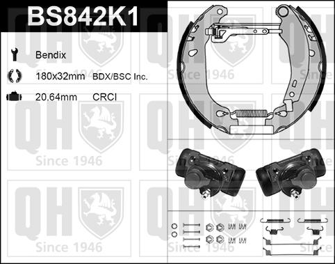 Quinton Hazell BS842K1 - Bremžu loku komplekts autospares.lv