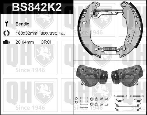 Quinton Hazell BS842K2 - Bremžu loku komplekts www.autospares.lv