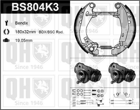 Quinton Hazell BS804K3 - Bremžu loku komplekts www.autospares.lv