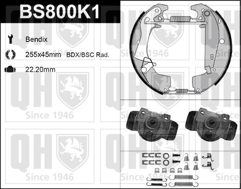 Quinton Hazell BS800K1 - Bremžu loku komplekts autospares.lv