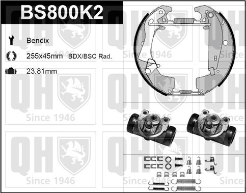 Quinton Hazell BS800K2 - Bremžu loku komplekts www.autospares.lv