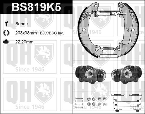 Quinton Hazell BS819K5 - Bremžu loku komplekts www.autospares.lv