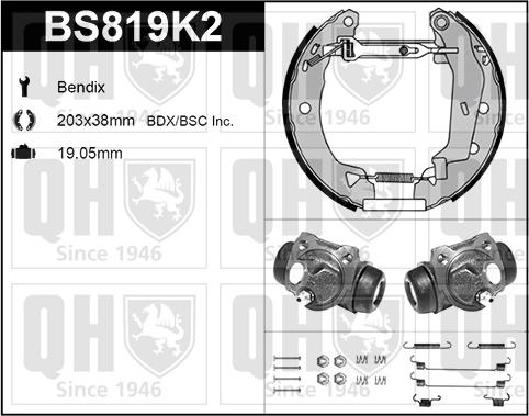 Quinton Hazell BS819K2 - Bremžu loku komplekts www.autospares.lv