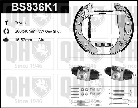 Quinton Hazell BS836K1 - Bremžu loku komplekts www.autospares.lv