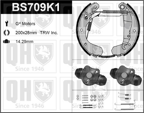 Quinton Hazell BS709K1 - Bremžu loku komplekts www.autospares.lv