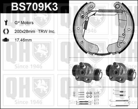 Quinton Hazell BS709K3 - Bremžu loku komplekts www.autospares.lv