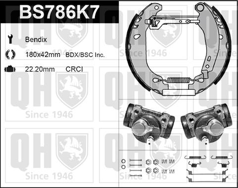 Quinton Hazell BS786K7 - Bremžu loku komplekts www.autospares.lv