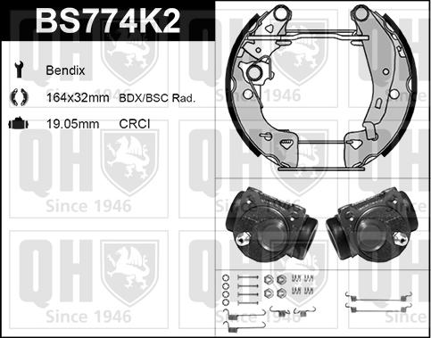 Quinton Hazell BS774K2 - Bremžu loku komplekts www.autospares.lv