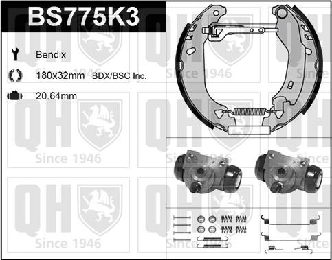 Quinton Hazell BS775K3 - Bremžu loku komplekts autospares.lv