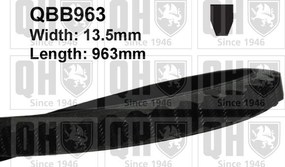 Quinton Hazell QBB963 - Клиновой ремень, поперечные рёбра www.autospares.lv