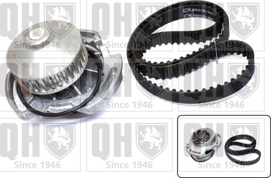 Quinton Hazell QBPK9069 - Водяной насос + комплект зубчатого ремня ГРМ www.autospares.lv