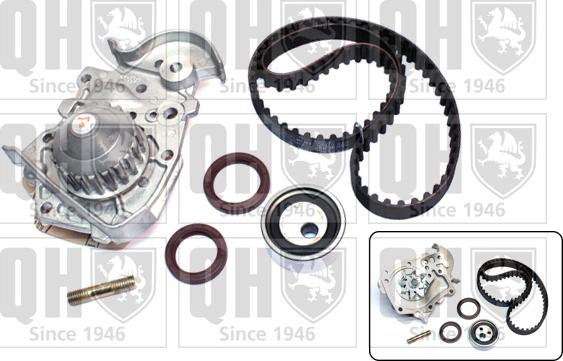 Quinton Hazell QBPK5590 - Водяной насос + комплект зубчатого ремня ГРМ www.autospares.lv