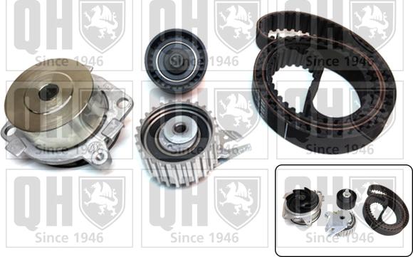 Quinton Hazell QBPK5870 - Водяной насос + комплект зубчатого ремня ГРМ www.autospares.lv