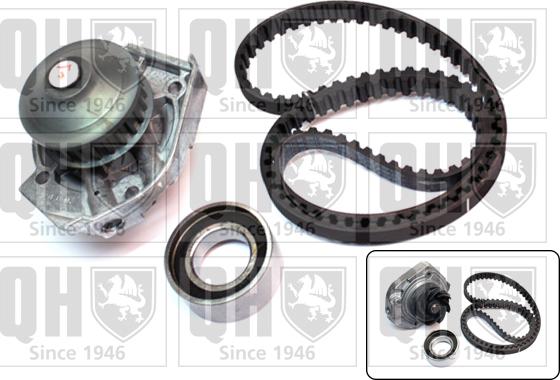 Quinton Hazell QBPK6490 - Водяной насос + комплект зубчатого ремня ГРМ www.autospares.lv