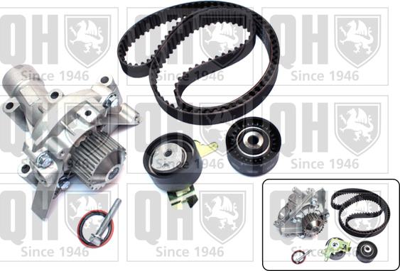 Quinton Hazell QBPK6460 - Водяной насос + комплект зубчатого ремня ГРМ www.autospares.lv