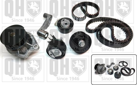 Quinton Hazell QBPK6400 - Водяной насос + комплект зубчатого ремня ГРМ www.autospares.lv