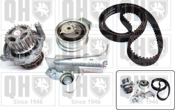 Quinton Hazell QBPK6421 - Водяной насос + комплект зубчатого ремня ГРМ www.autospares.lv