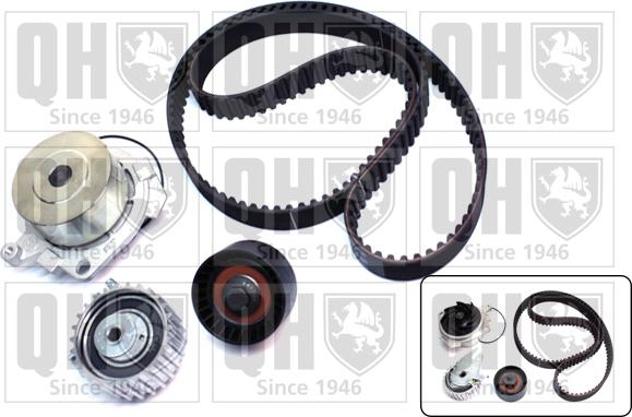 Quinton Hazell QBPK6090 - Водяной насос + комплект зубчатого ремня ГРМ www.autospares.lv