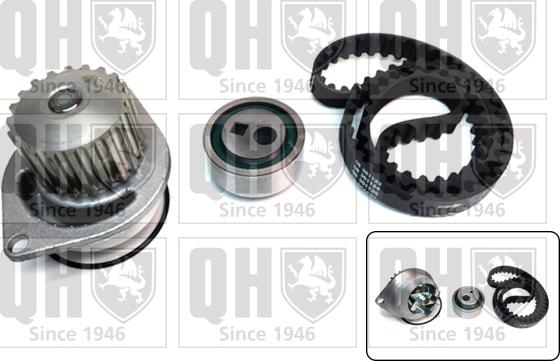 Quinton Hazell QBPK1041 - Водяной насос + комплект зубчатого ремня ГРМ www.autospares.lv