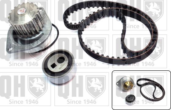 Quinton Hazell QBPK1210 - Водяной насос + комплект зубчатого ремня ГРМ www.autospares.lv