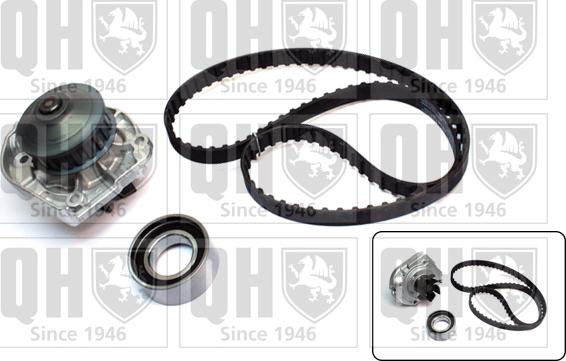 Quinton Hazell QBPK1281 - Водяной насос + комплект зубчатого ремня ГРМ www.autospares.lv