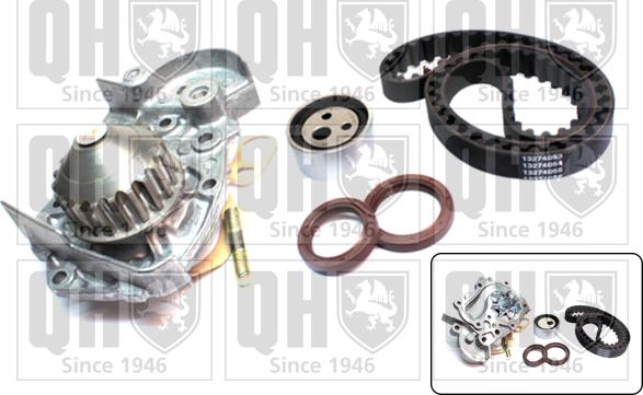 Quinton Hazell QBPK1220 - Водяной насос + комплект зубчатого ремня ГРМ www.autospares.lv