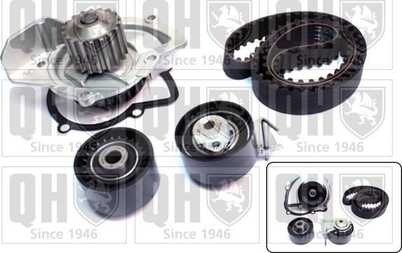 Quinton Hazell QBPK8610 - Водяной насос + комплект зубчатого ремня ГРМ www.autospares.lv