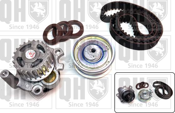 Quinton Hazell QBPK2680 - Водяной насос + комплект зубчатого ремня ГРМ www.autospares.lv