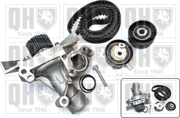 Quinton Hazell QBPK7500 - Водяной насос + комплект зубчатого ремня ГРМ www.autospares.lv