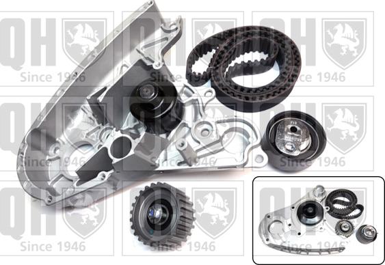 Quinton Hazell QBPK7060 - Водяной насос + комплект зубчатого ремня ГРМ www.autospares.lv