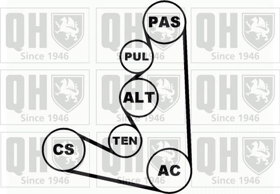 Quinton Hazell QDK7 - Ķīļrievu siksnu komplekts www.autospares.lv