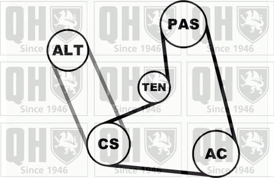 Quinton Hazell QDK22 - Ķīļrievu siksnu komplekts www.autospares.lv