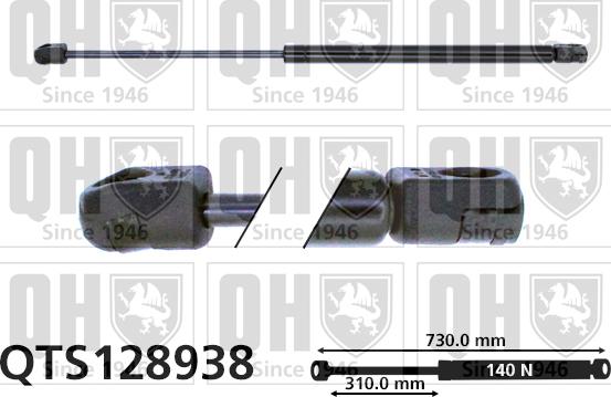 Quinton Hazell QTS128938 - Gāzes atspere, Motora pārsegs www.autospares.lv