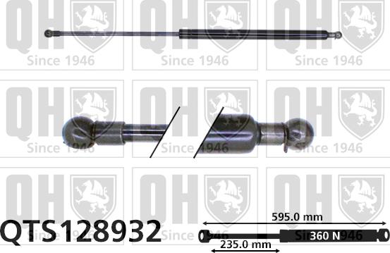 Quinton Hazell QTS128932 - Gāzes atspere, Bagāžas / Kravas nodalījuma vāks www.autospares.lv