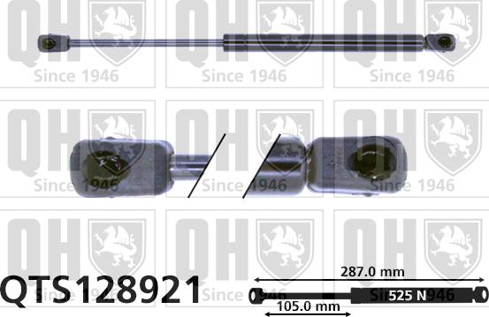 Quinton Hazell QTS128921 - Gāzes atspere, Bagāžas / Kravas nodalījuma vāks www.autospares.lv