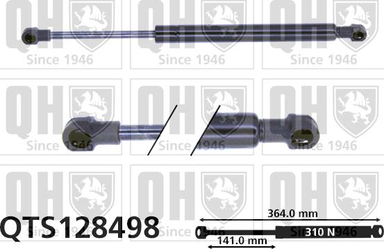 Quinton Hazell QTS128498 - Gāzes atspere, Bagāžas / Kravas nodalījuma vāks www.autospares.lv