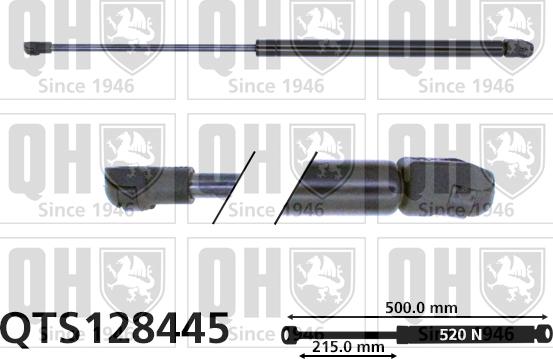 Quinton Hazell QTS128445 - Gāzes atspere, Bagāžas / Kravas nodalījuma vāks www.autospares.lv