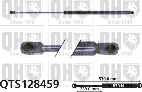 Quinton Hazell QTS128459 - Gāzes atspere, Bagāžas / Kravas nodalījuma vāks www.autospares.lv